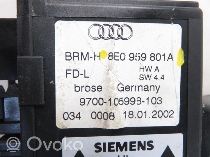 Audi A4 S4 B6 8E 8H Takaoven ikkunan nostomoottori 