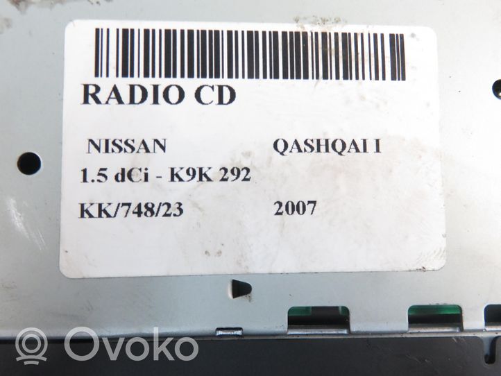 Nissan Qashqai Radio/CD/DVD/GPS-pääyksikkö 