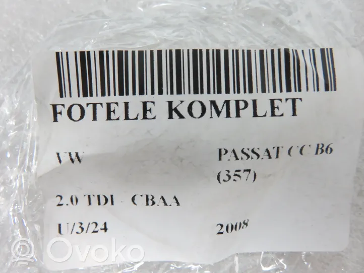 Volkswagen PASSAT CC Fotele / Kanapa / Komplet 