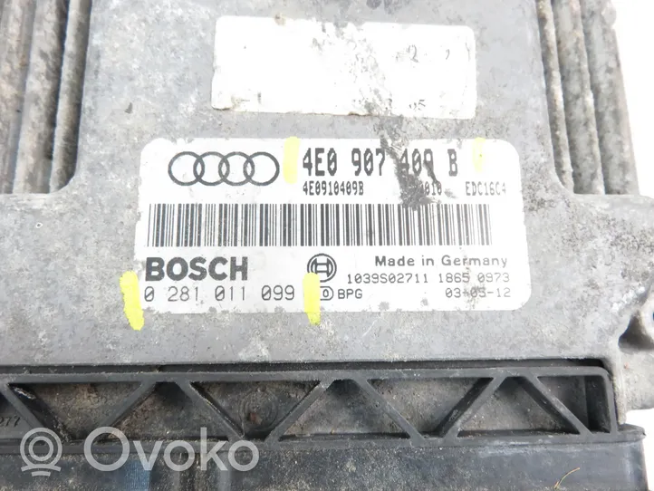 Audi A8 S8 D3 4E Calculateur moteur ECU 0281011099