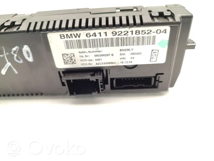 BMW 1 E81 E87 Ilmastoinnin ohjainlaite 9221852