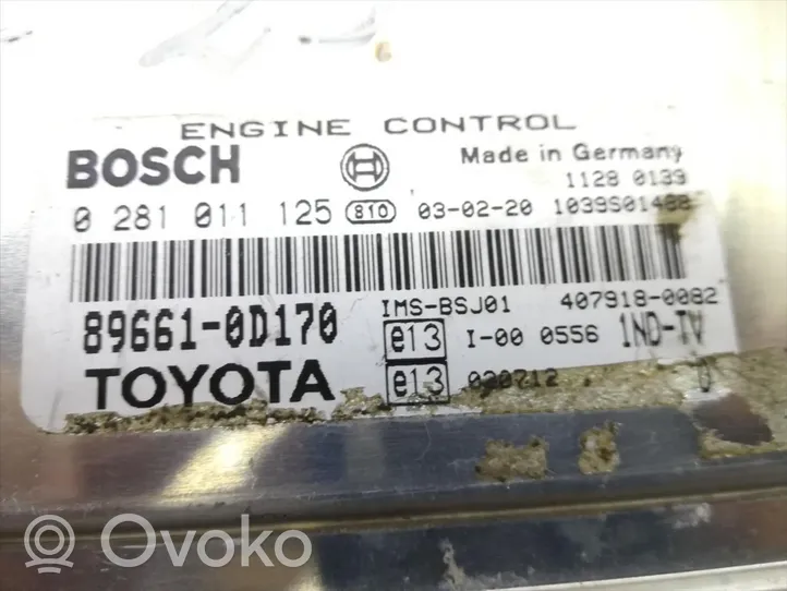 Toyota Yaris Centralina/modulo del motore 89661-0D170