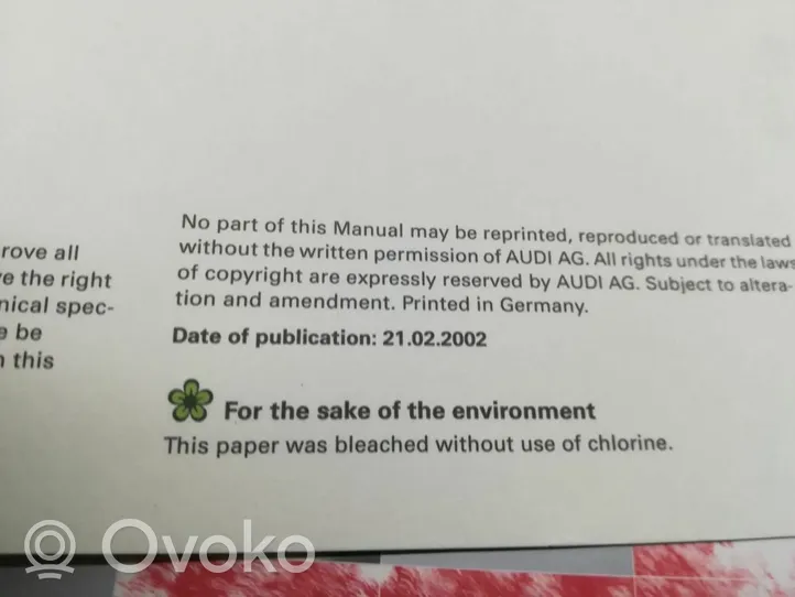 Audi A4 S4 B8 8K Carnet d'entretien d'une voiture 