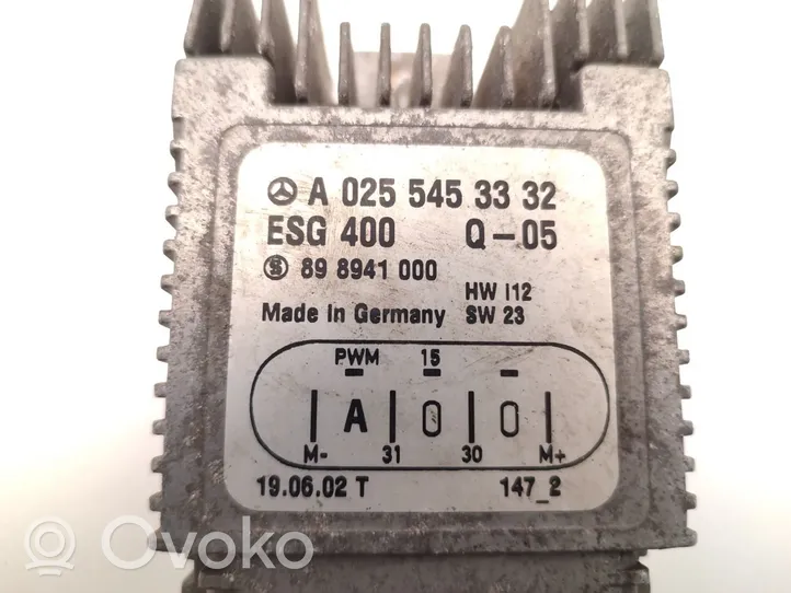 Mercedes-Benz SLK R170 Jäähdytyspuhaltimen rele A0255453332
