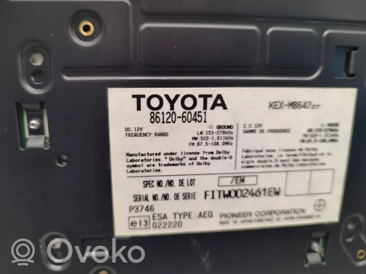 Toyota Land Cruiser (J120) Unité principale radio / CD / DVD / GPS 86120-60451