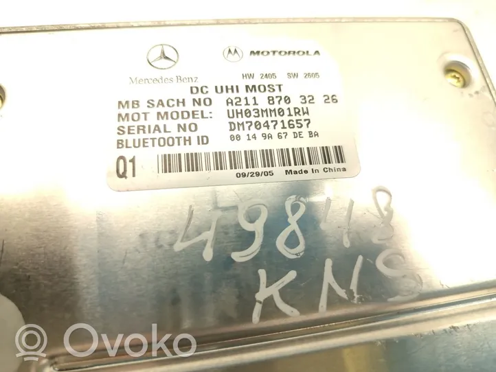 Mercedes-Benz A W169 Bluetoothin ohjainlaite/moduuli A2118703226