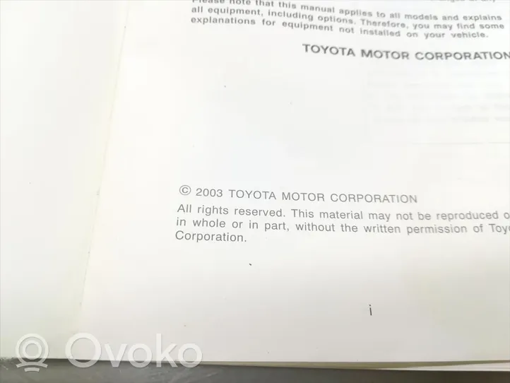 Toyota Corolla Verso E121 Omistajan huoltokirja 