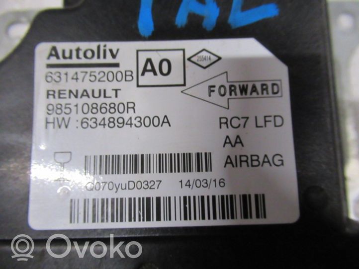 Renault Talisman Module de contrôle airbag 985108680R