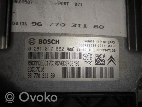 Citroen C4 II Komputer / Sterownik ECU i komplet kluczy 9677031180