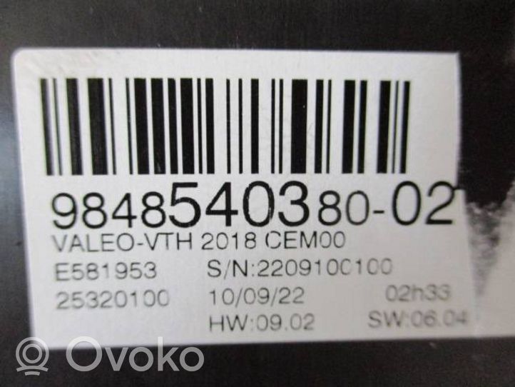 Citroen C4 III e-C4 Schermo del visore a sovrimpressione 9848540380