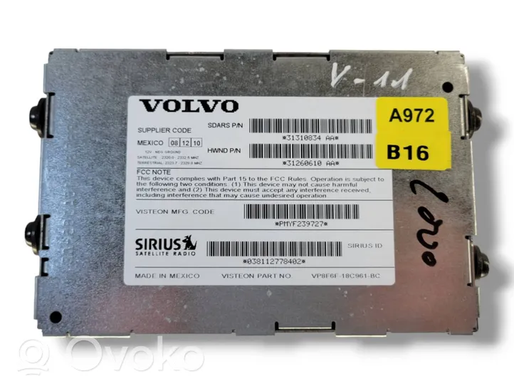 Volvo S60 GPS navigation control unit/module 31310834