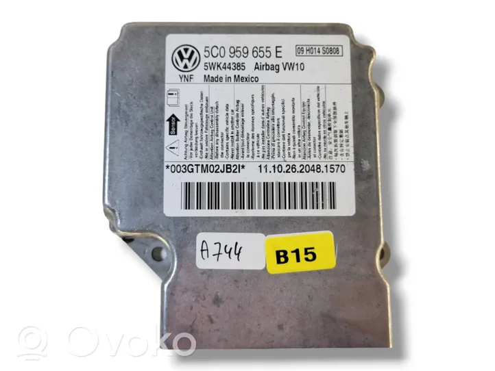 Volkswagen Jetta VI Oro pagalvių valdymo blokas 5C0959655E