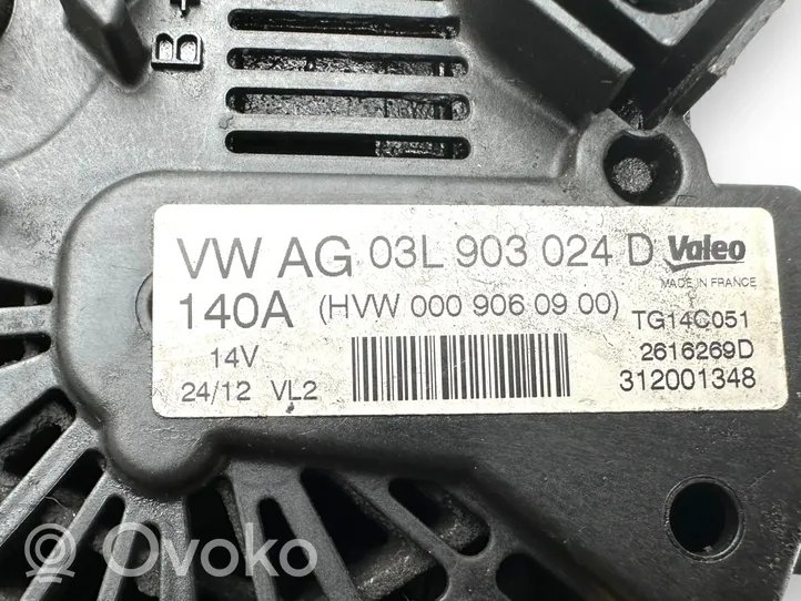 Volkswagen PASSAT B7 Generator/alternator 03L903024D