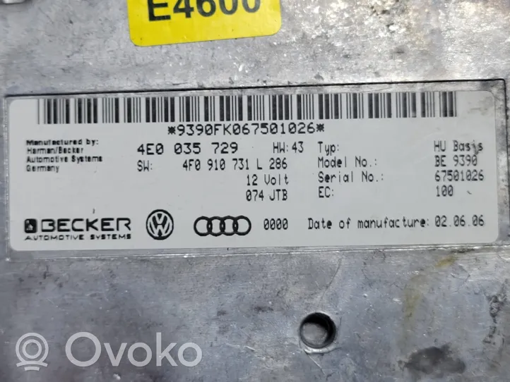 Audi A6 S6 C6 4F Multimedian ohjauslaite 4E0035729