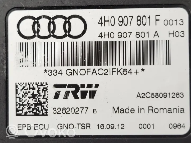 Audi A6 S6 C7 4G Jarrujärjestelmän ohjainlaite/moduuli 4H0907801F