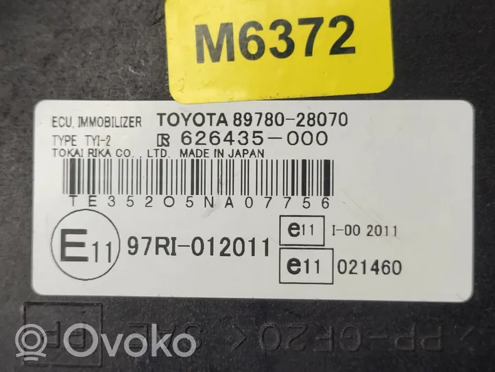 Toyota Previa (XR30, XR40) II Unité de commande dispositif d'immobilisation 8978028070