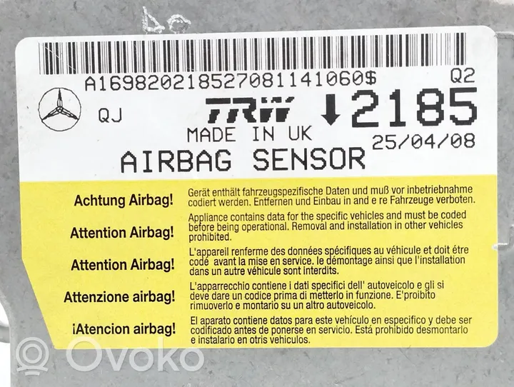 Mercedes-Benz A W169 Centralina/modulo airbag A1698202185