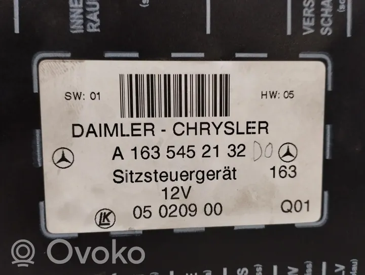 Mercedes-Benz ML W163 Moduł / Sterownik fotela A1635452132