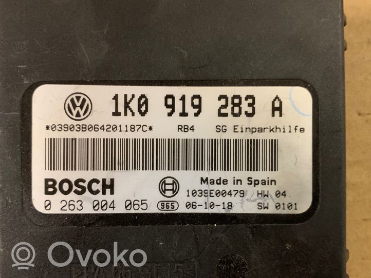 Volkswagen Golf V Unité de commande, module PDC aide au stationnement 1K0919283A