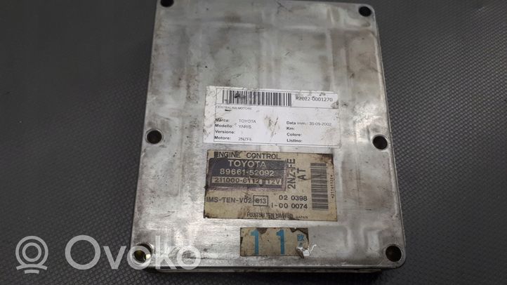 Toyota Yaris Calculateur moteur ECU 8966152092