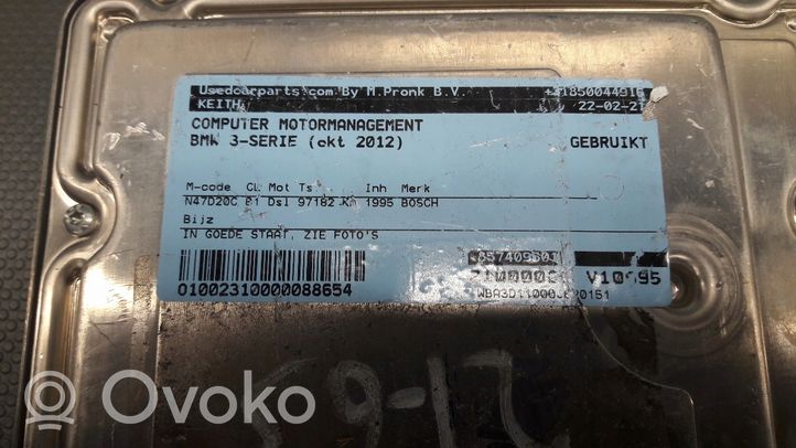 BMW 3 F30 F35 F31 Sterownik / Moduł ECU 8574095