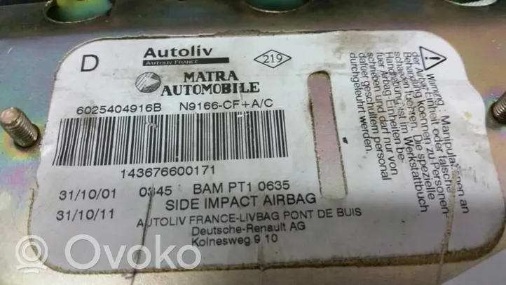 Renault Espace III Airbag laterale 6025404916B