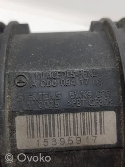 Mercedes-Benz ML W163 Mass air flow meter A0000941748