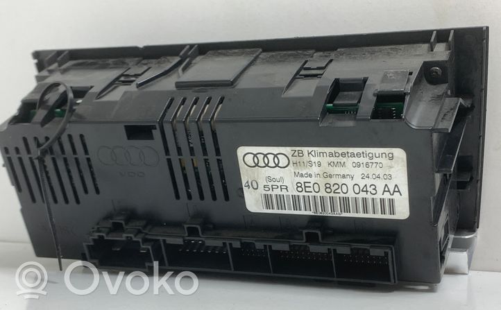 Audi A4 S4 B6 8E 8H Centralina del climatizzatore 8E0820043AA