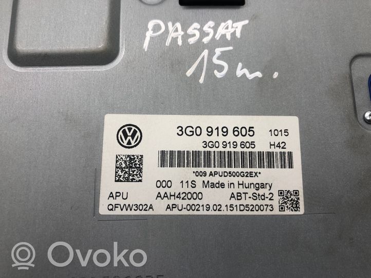 Volkswagen PASSAT B8 Monitori/näyttö/pieni näyttö 3G0919605