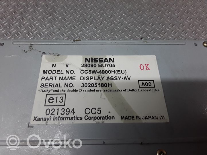 Nissan Almera Tino Monitori/näyttö/pieni näyttö 28090BU705