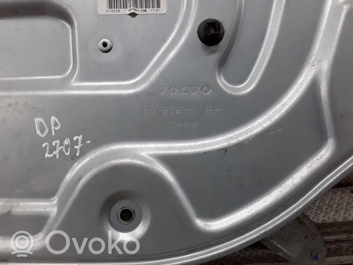 Volvo V50 Mécanisme de lève-vitre avant sans moteur 8679081RH