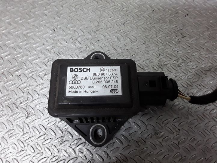 Audi A8 S8 D3 4E Capteur de vitesse de lacet d'accélération ESP 8E0907637A