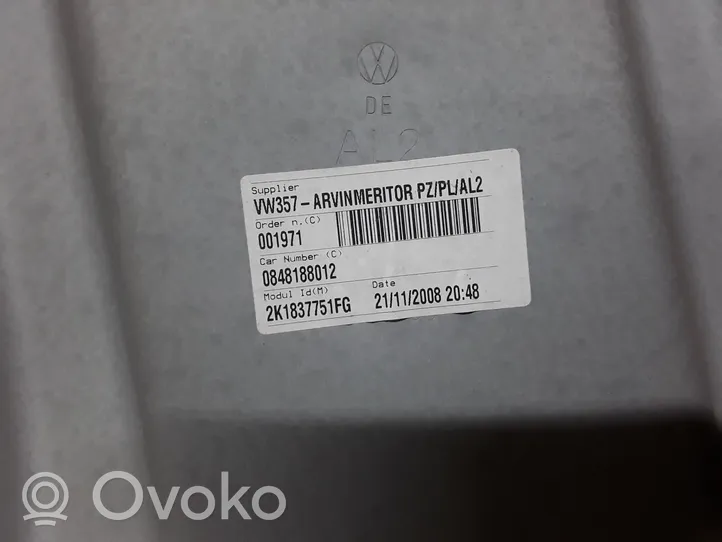 Volkswagen Caddy Manualny podnośnik szyby drzwi przednich 2K1837751FG