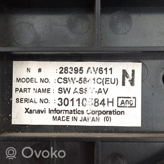 Nissan Primera Pääyksikkö multimedian ohjaus 28395AV611