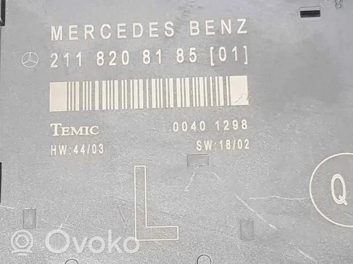 Mercedes-Benz E W211 Altre centraline/moduli 211820818501