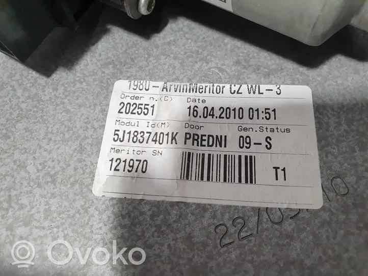 Skoda Fabia Mk2 (5J) Elektryczny podnośnik szyby drzwi przednich 5J1837401K