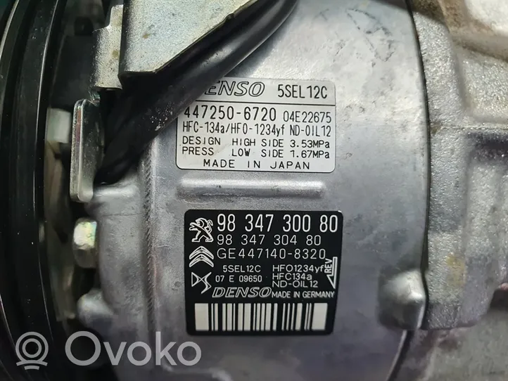 Peugeot 2008 II Air conditioning (A/C) compressor (pump) 9834730080
