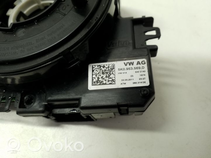 Volkswagen Tiguan Bague collectrice/contacteur tournant airbag (bague SRS) 5K0953369D