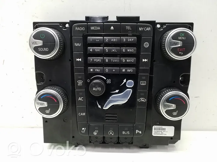 Volvo XC60 Gaisa kondicioniera / klimata kontroles / salona apsildes vadības bloks (salonā) 31443425