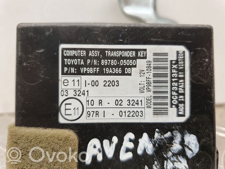 Toyota Avensis T270 Блок управления иммобилайзера 8978005050