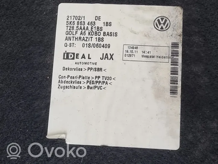Volkswagen Golf VI Wykładzina podłogowa bagażnika 5K6863463