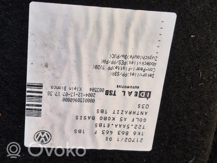 Volkswagen Golf V Wykładzina podłogowa bagażnika 1K6863463F