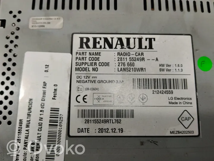 Renault Clio IV Monitor / wyświetlacz / ekran 281155249R