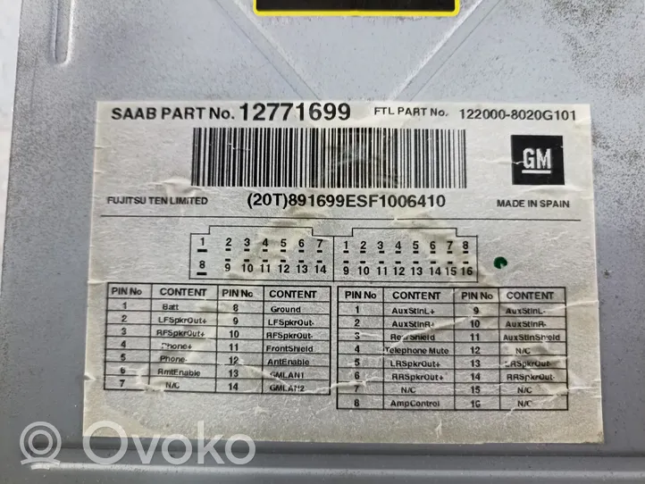Saab 9-5 Radio/CD/DVD/GPS-pääyksikkö 12771699