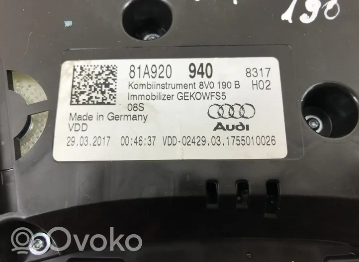 Audi Q2 - Tachimetro (quadro strumenti) 81A920940