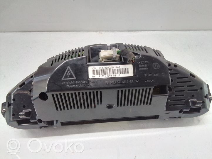 Mercedes-Benz E W211 Tachimetro (quadro strumenti) A2115405611