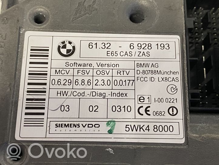 BMW 7 E65 E66 Užvedimo kortelės skaitytuvas 6972688