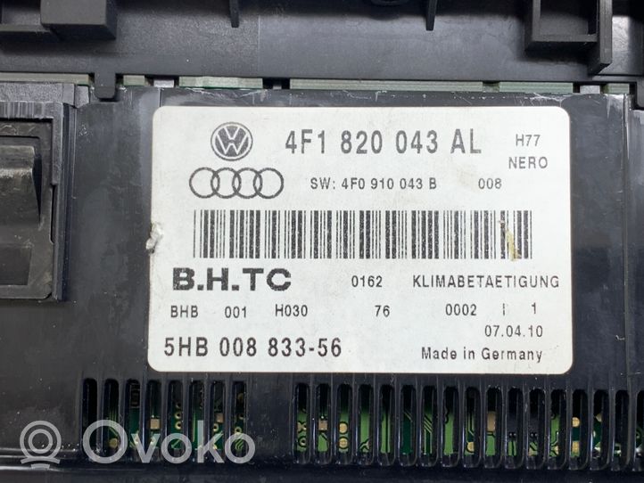 Audi A6 S6 C6 4F Oro kondicionieriaus/ klimato/ pečiuko valdymo blokas (salone) 4F1820043AL