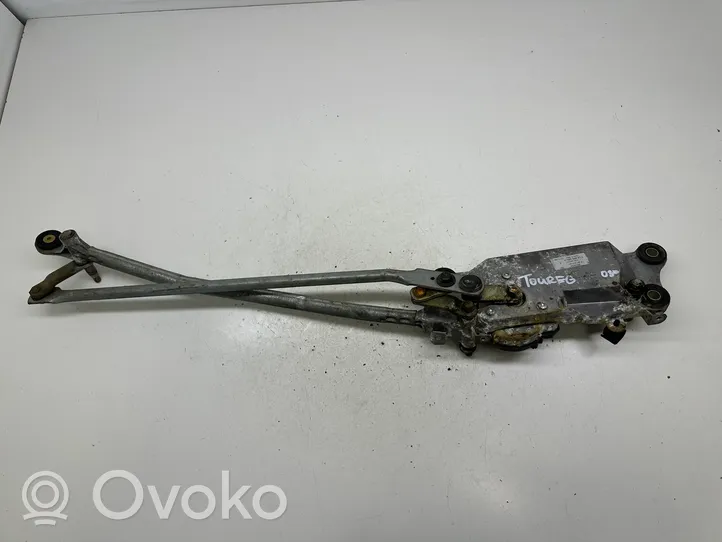 Volkswagen Touareg I Front wiper linkage and motor 7L0955119F