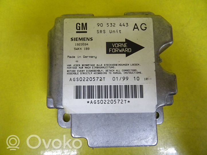 Opel Corsa B Gaisa spilvenu vadības bloks 90532443